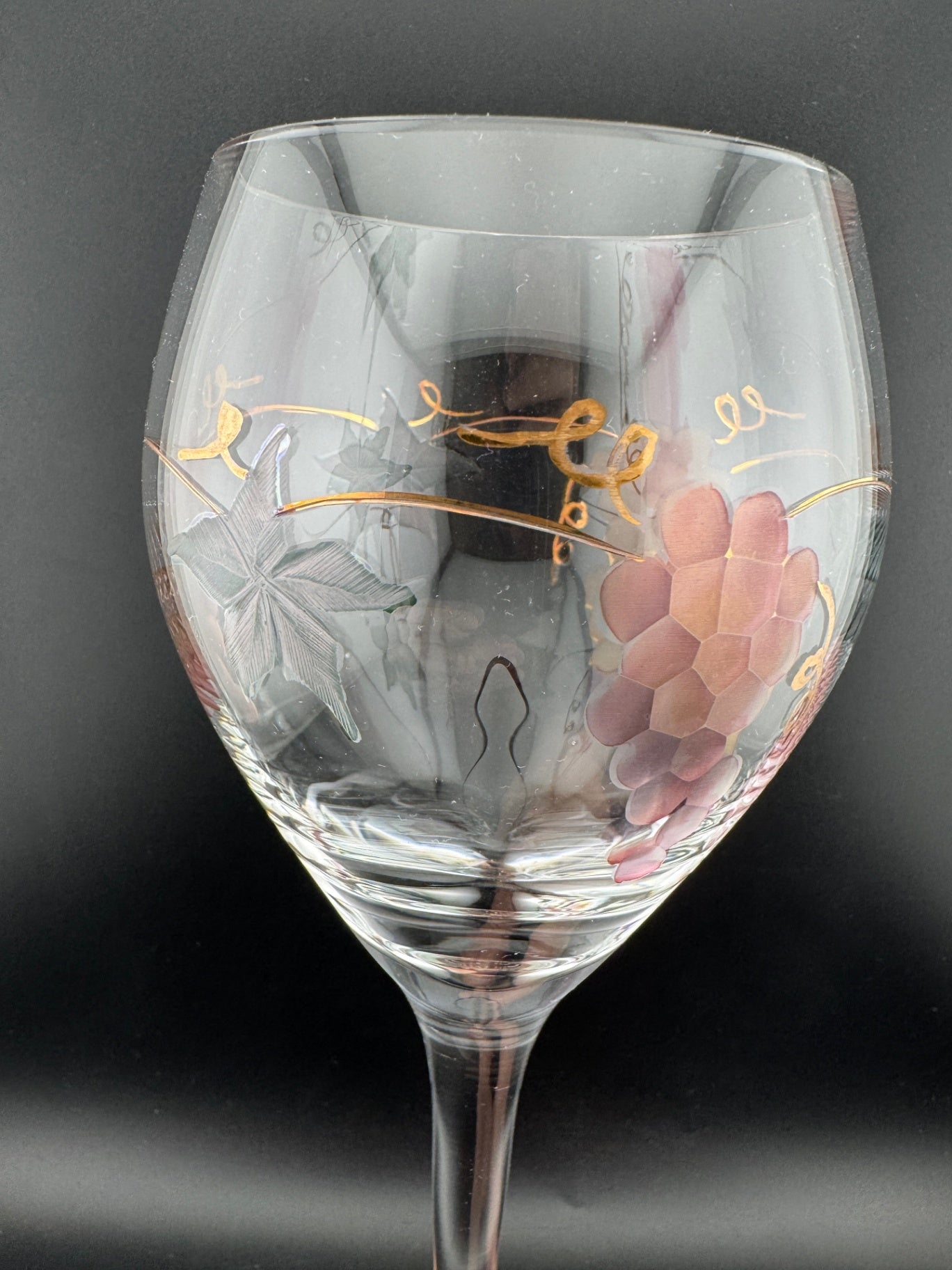  2 Rosenberg Romanian crystal wine glasses