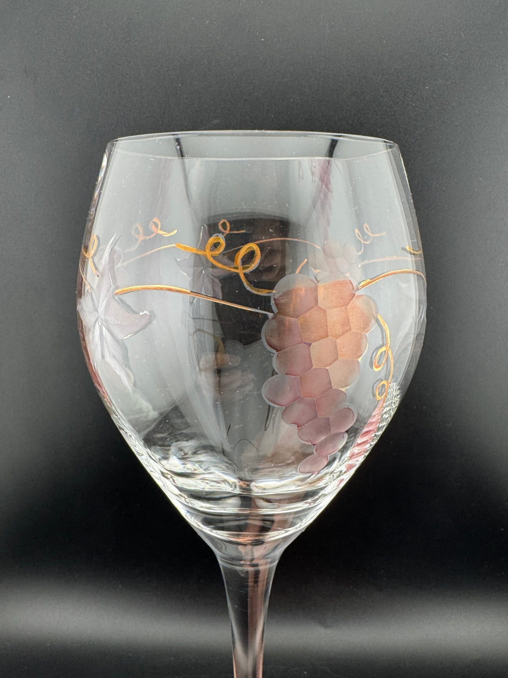  2 Rosenberg Romanian crystal wine glasses