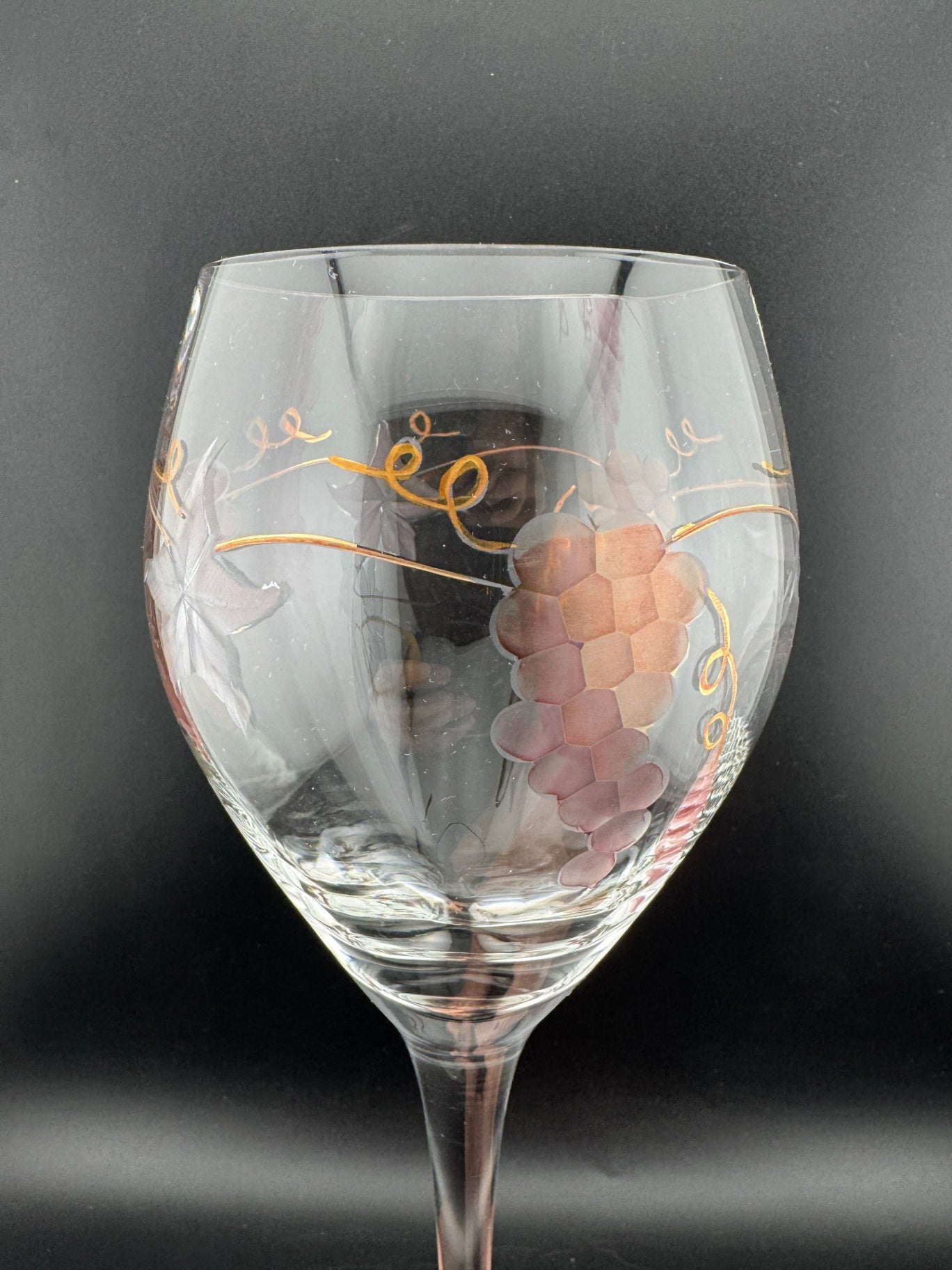  2 Rosenberg Romanian crystal wine glasses