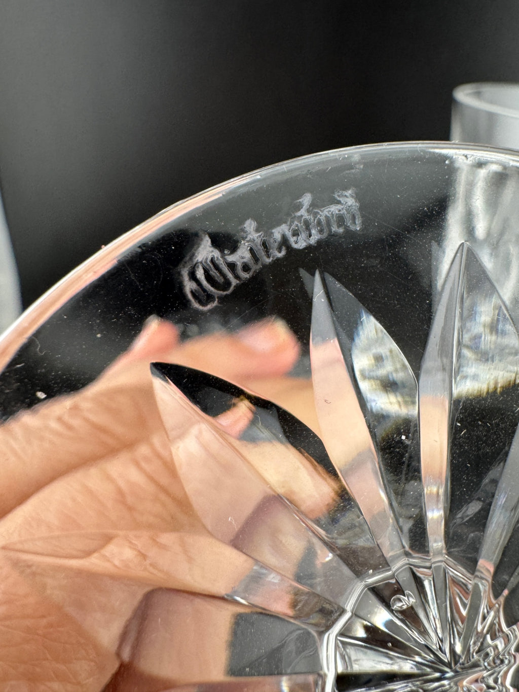 Signed Waterford Crystal Lismore water goblets