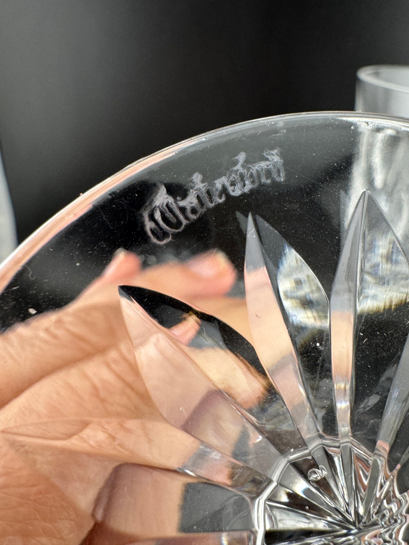 Signed Waterford Crystal Lismore water goblets