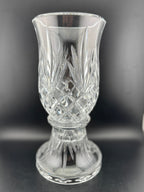 PartyLite "Savannah" pattern 2-piece cut crystal hurricane lamp