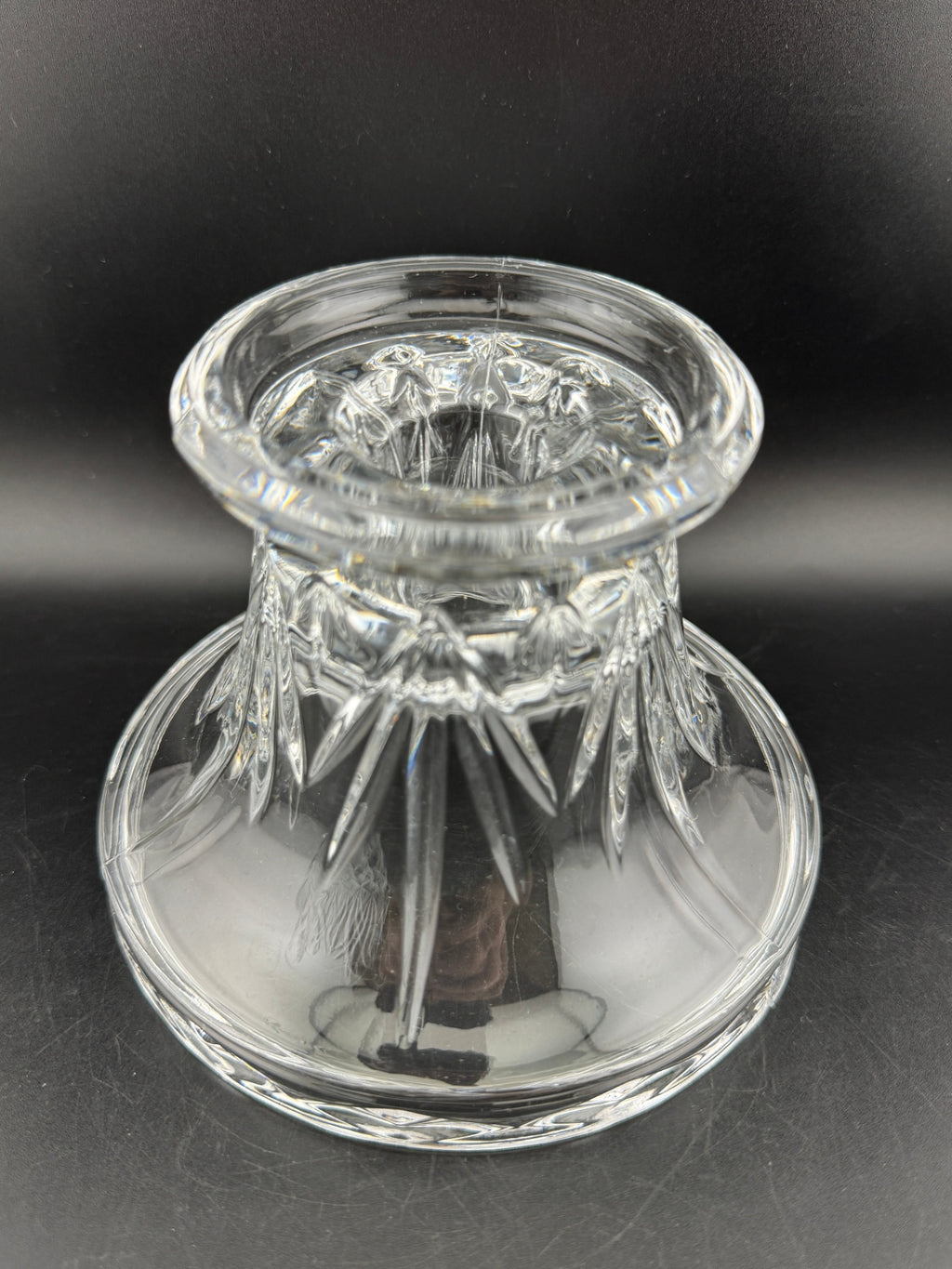 PartyLite "Savannah" pattern 2-piece cut crystal hurricane lamp