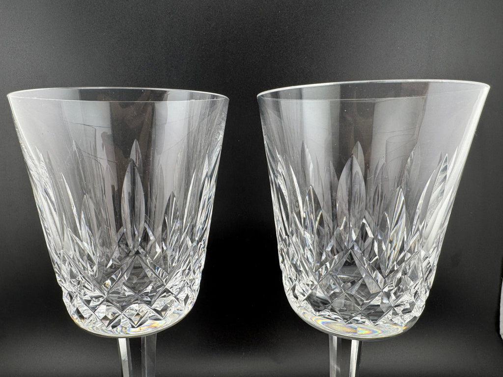 Signed Waterford Crystal Lismore water goblets