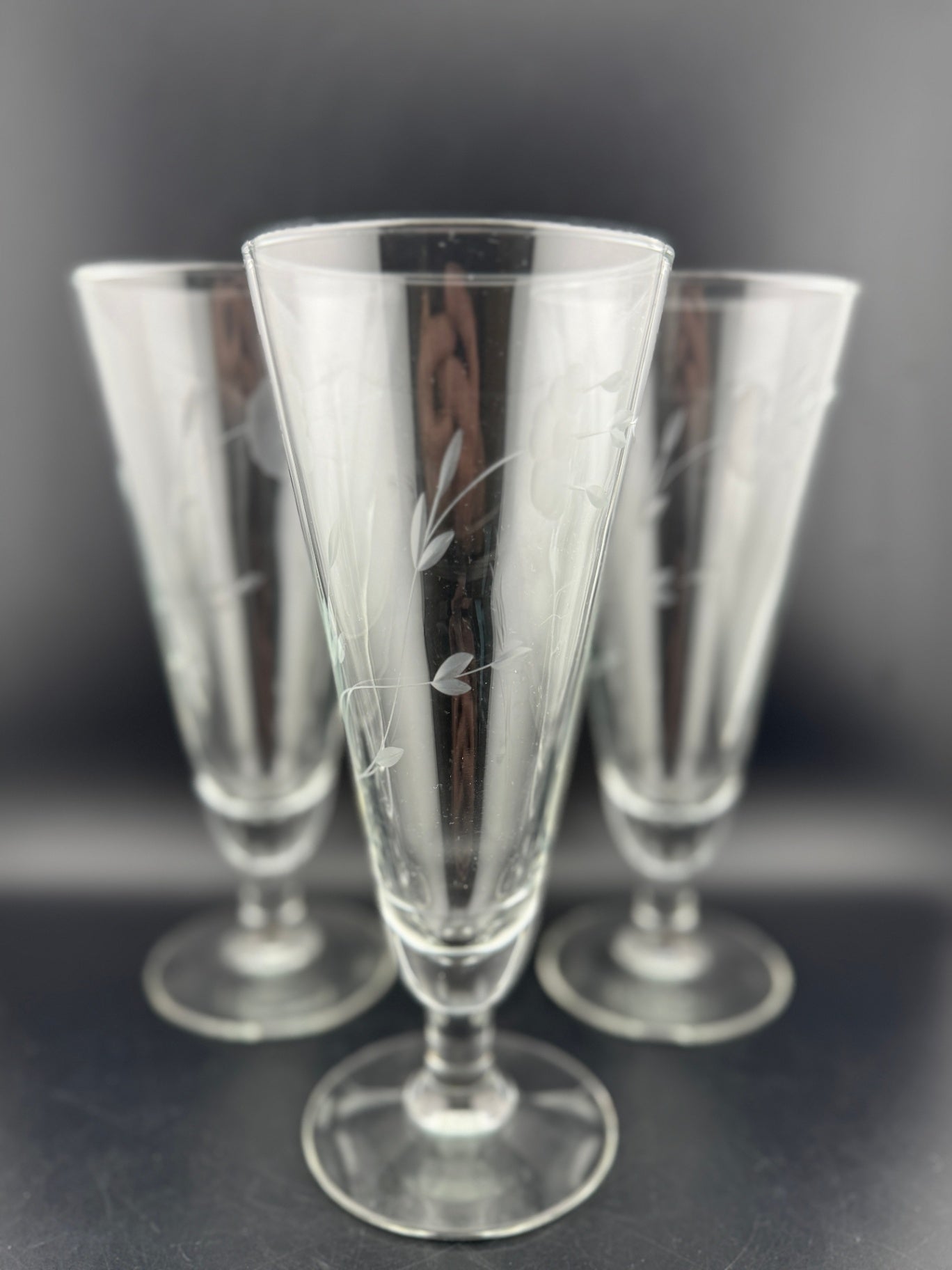Princess House Heritage footed pilsner glasses