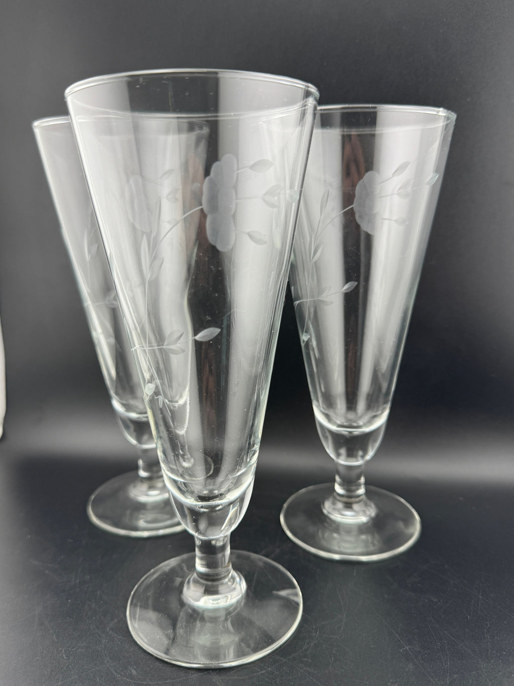 Princess House Heritage footed pilsner glasses