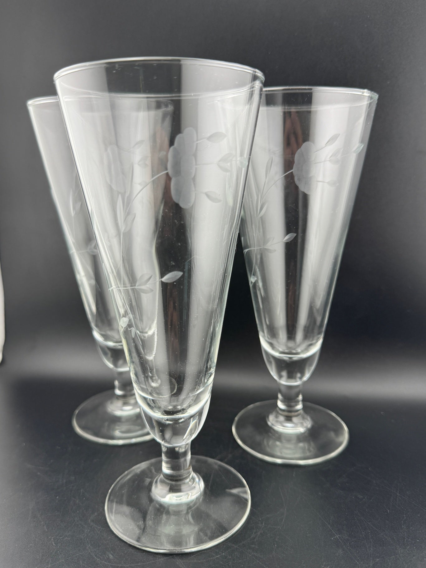 Princess House Heritage footed pilsner glasses