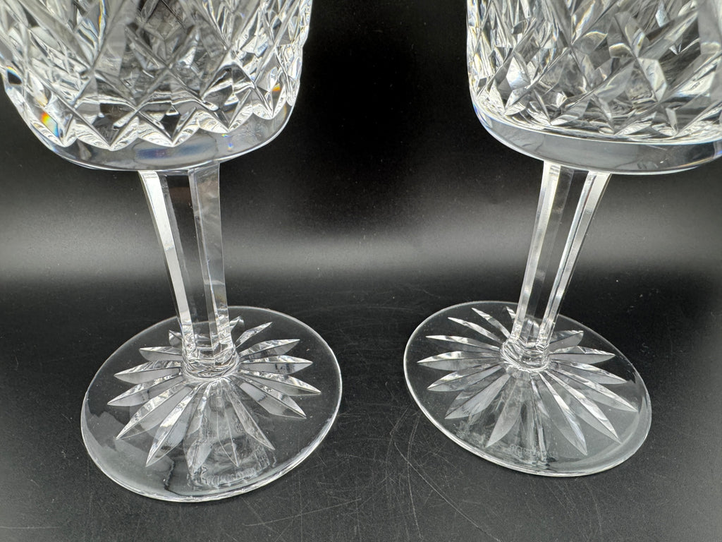 Signed Waterford Crystal Lismore water goblets
