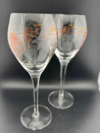 2 Rosenberg Romanian crystal wine glasses