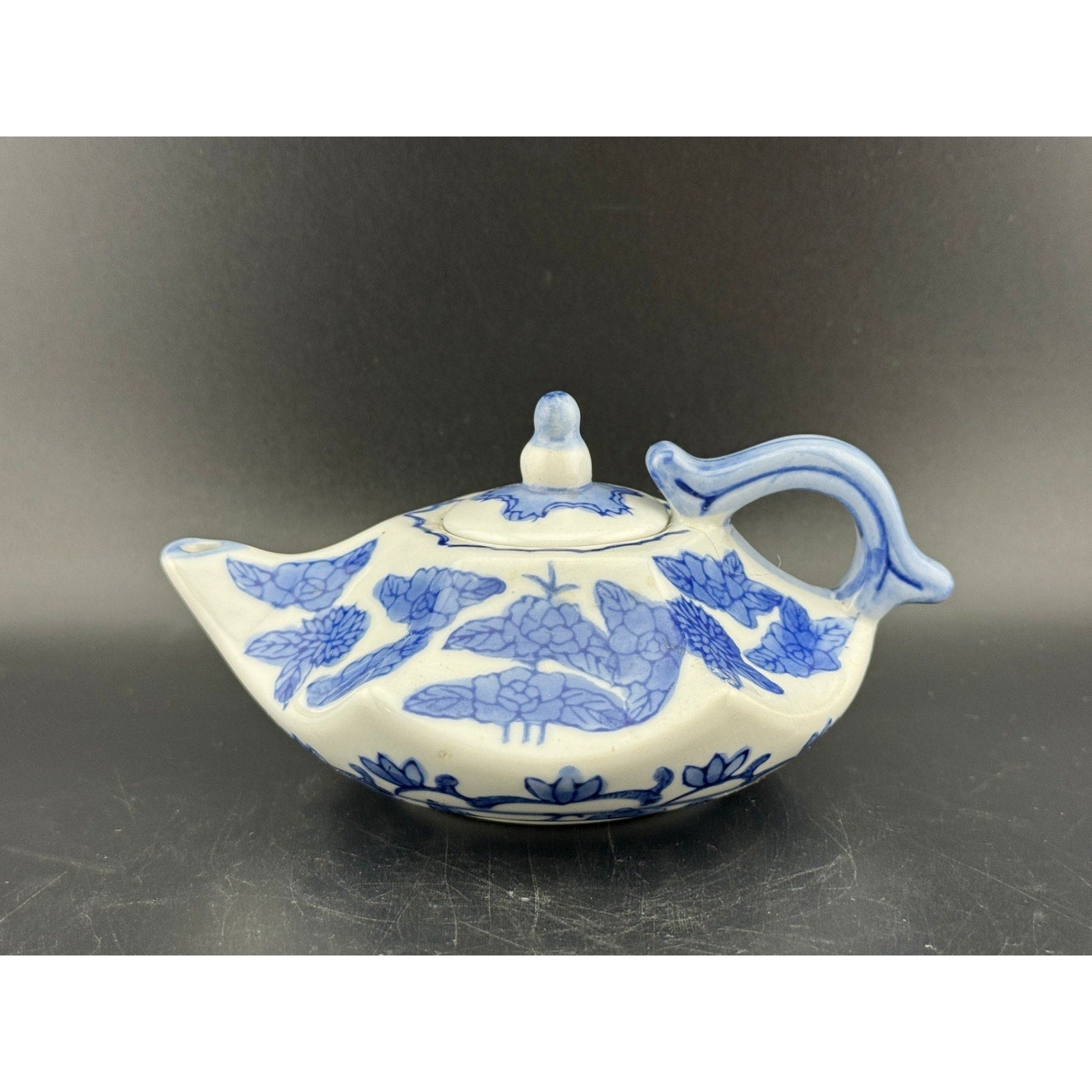 Vintage Miniature Hexagon Shaped Teapot