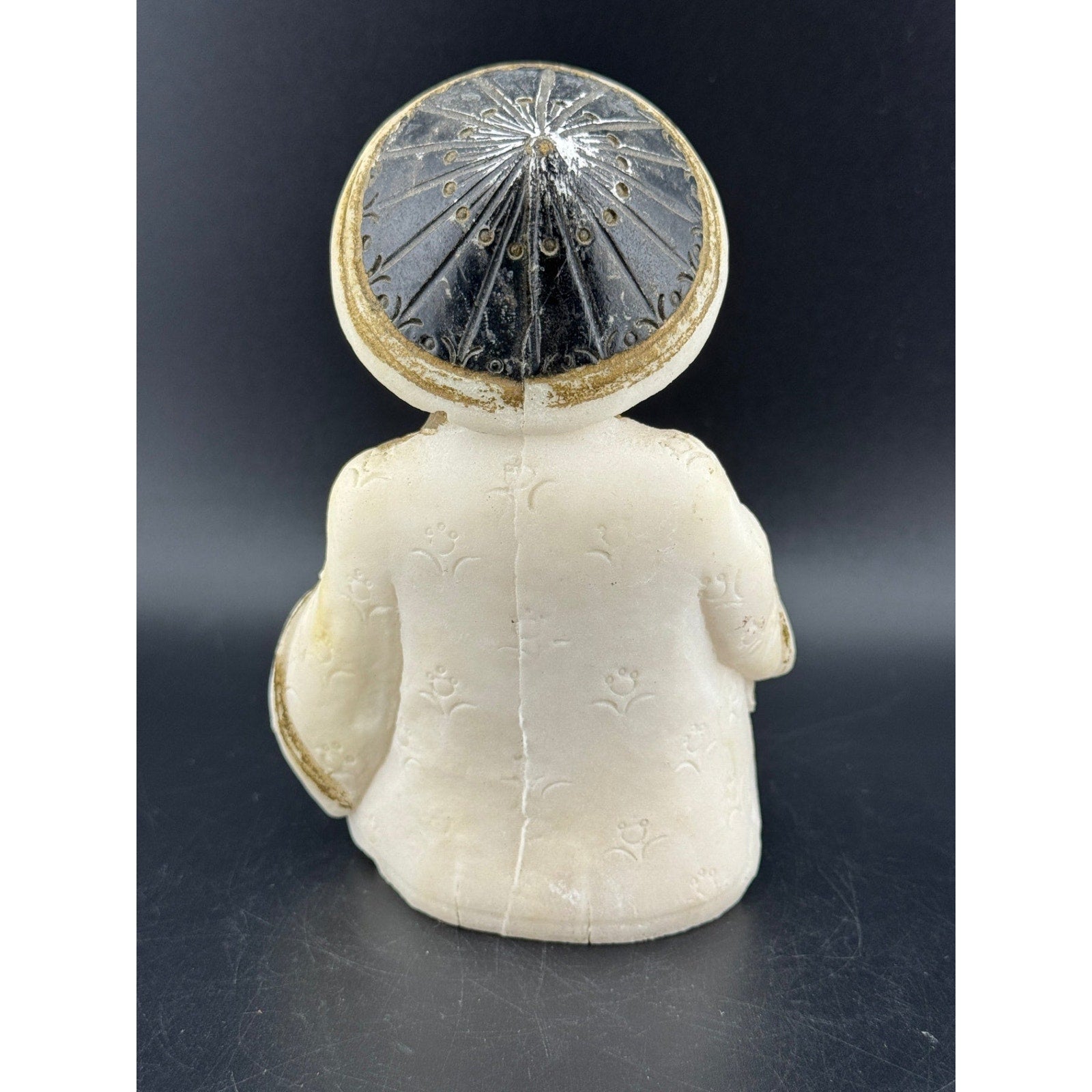 Vintage Salt Stone Little Asian Girl Reading
