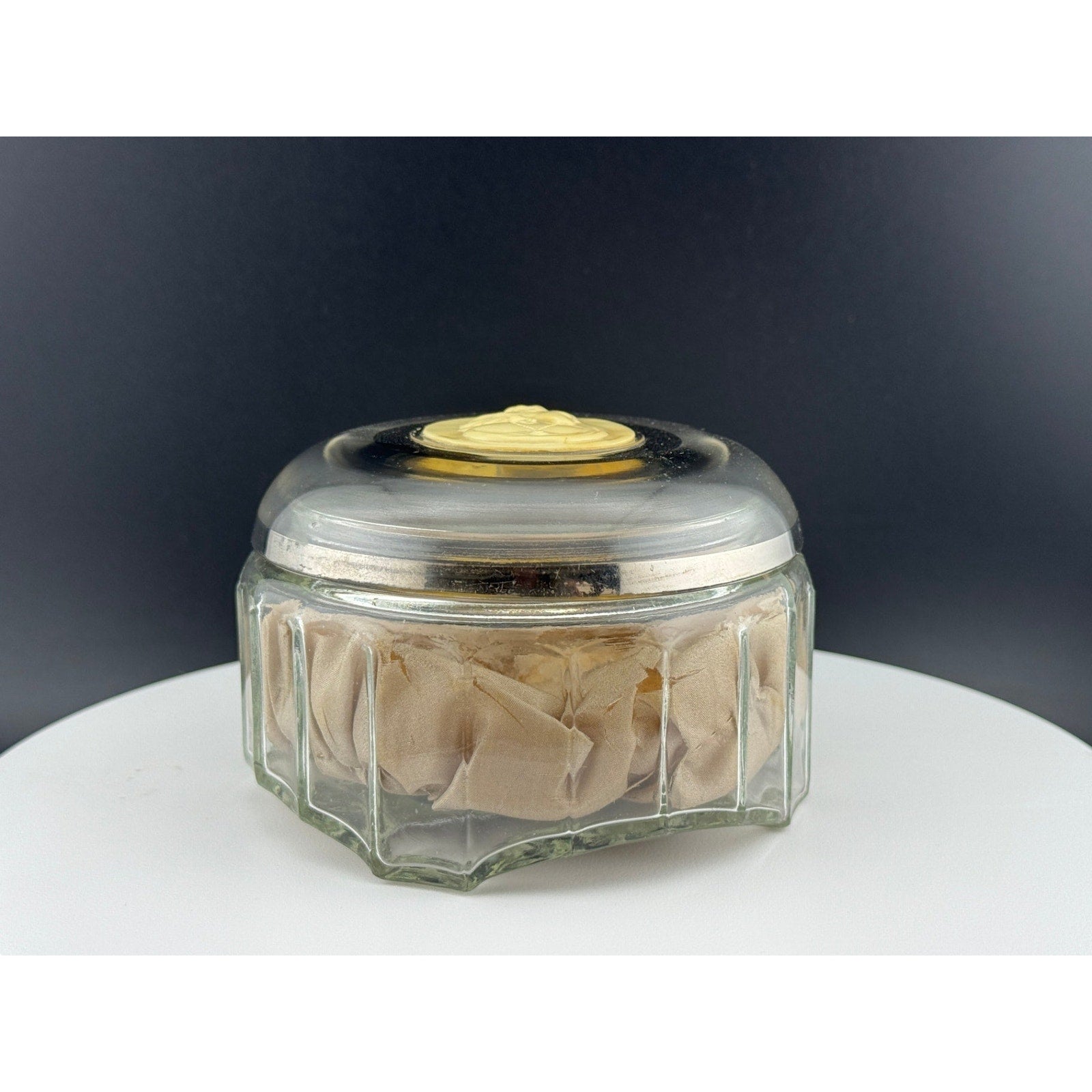 Vintage Celluloid Cameo Dresser Jar