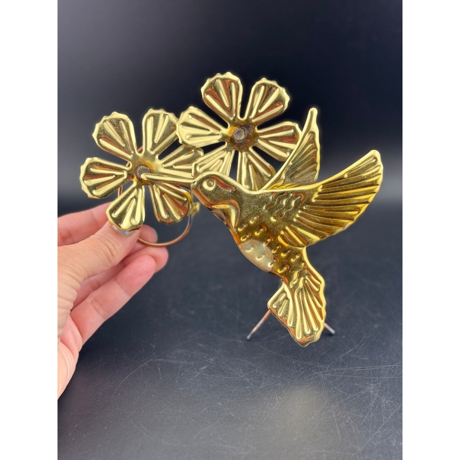 3-Piece Brass Hummingbird Wall Hangers