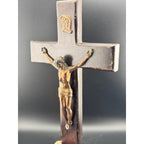 Vintage Wooden Crucifix with Metal Jesus