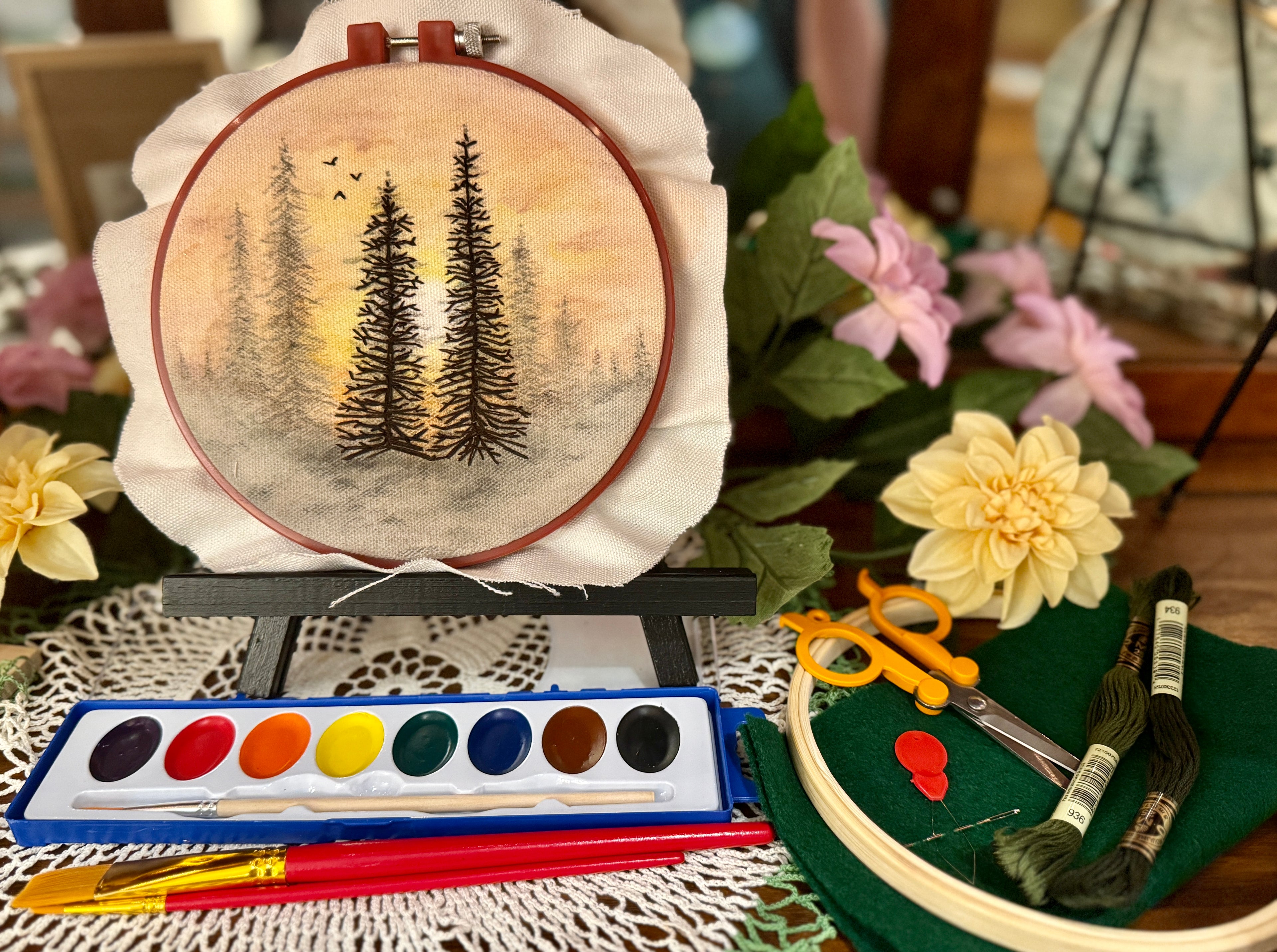 Watercolor + Embroidery: Sunset Design - 6/13/2026