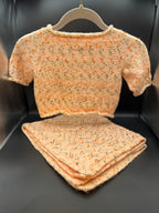 Handmade Peach Baby Sweater & Blanket Set L