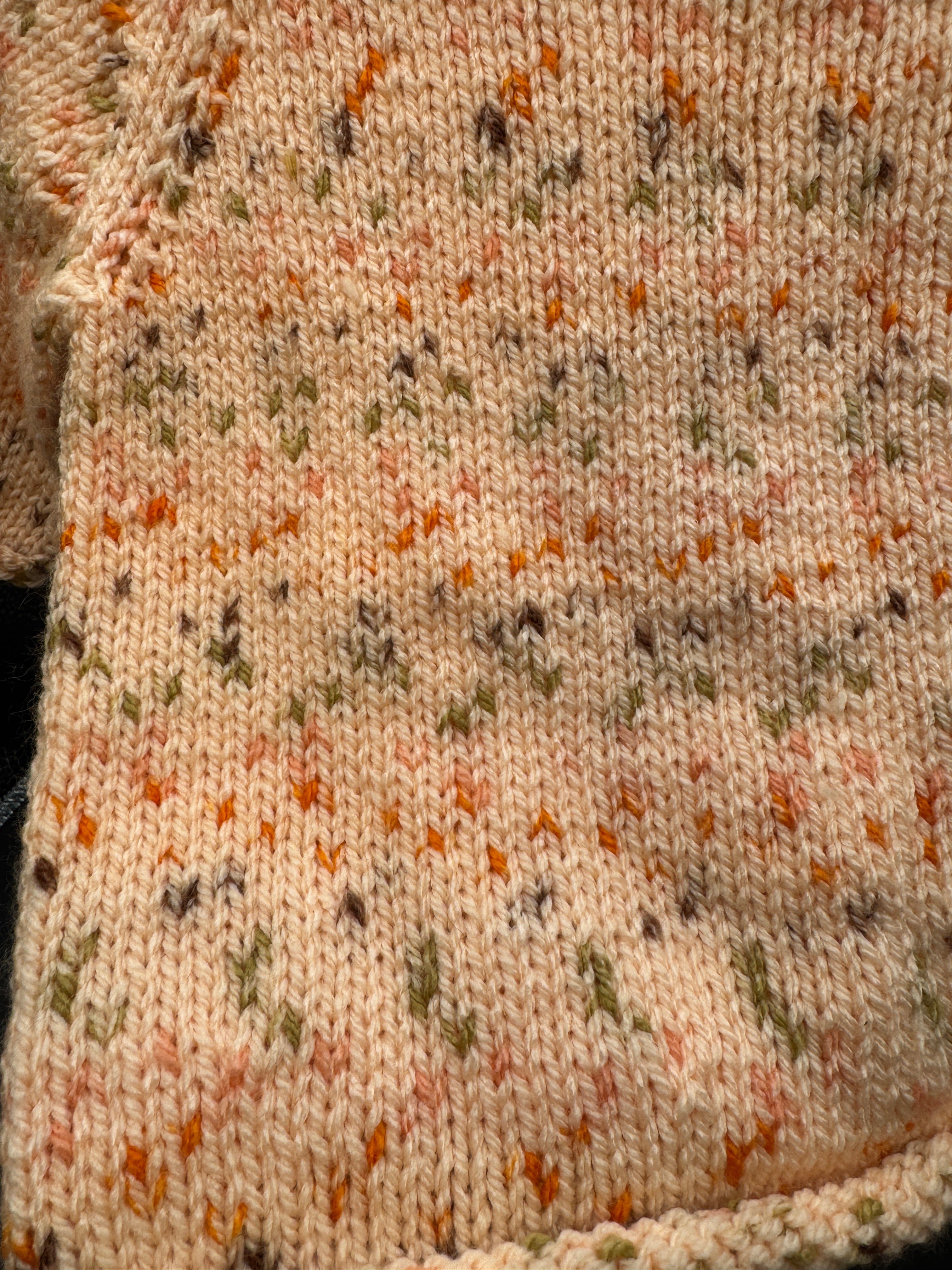 Handmade Peach Baby Sweater & Blanket Set L