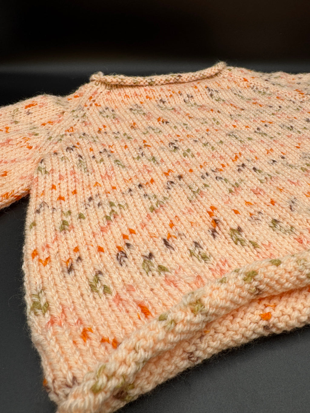 Handmade Peach Baby Sweater & Blanket Set L