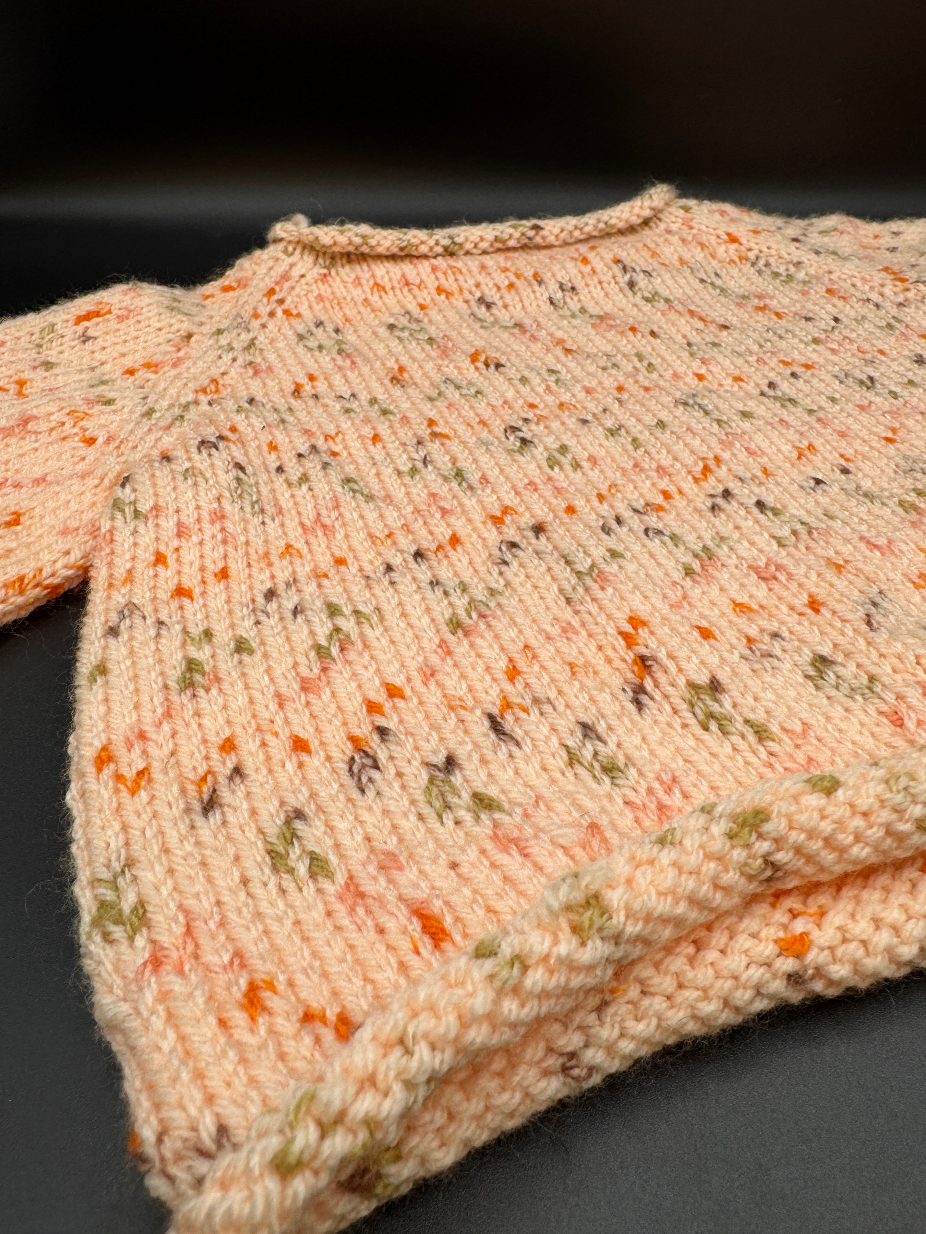Handmade Peach Baby Sweater & Blanket Set L