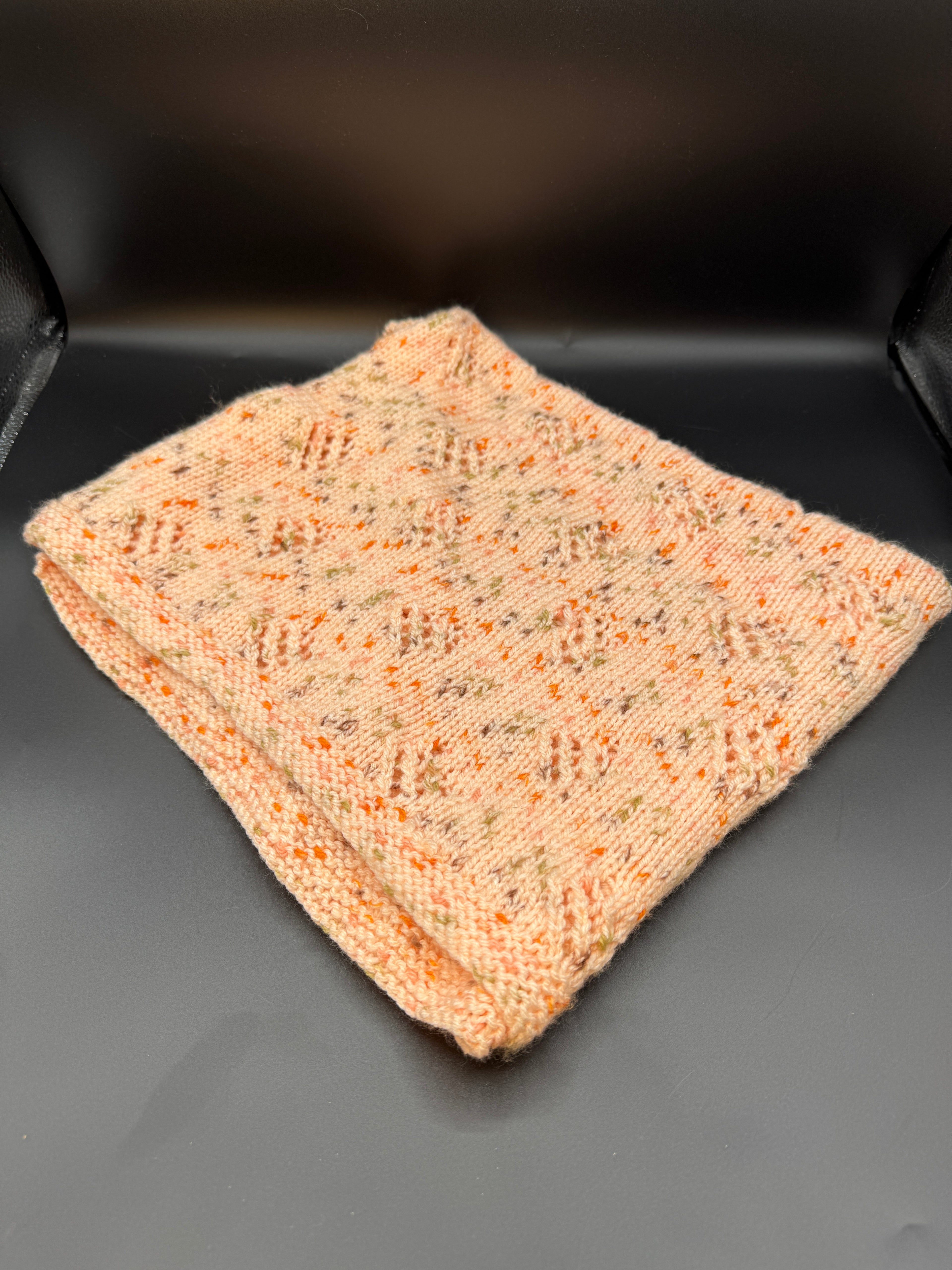 Handmade Peach Baby Sweater & Blanket Set L