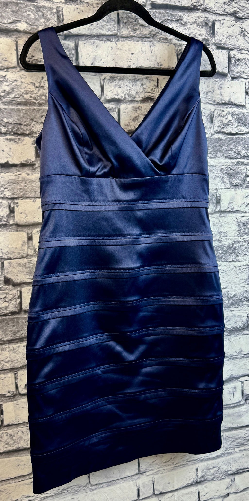 American Living Navy Satin Dress - Image 2