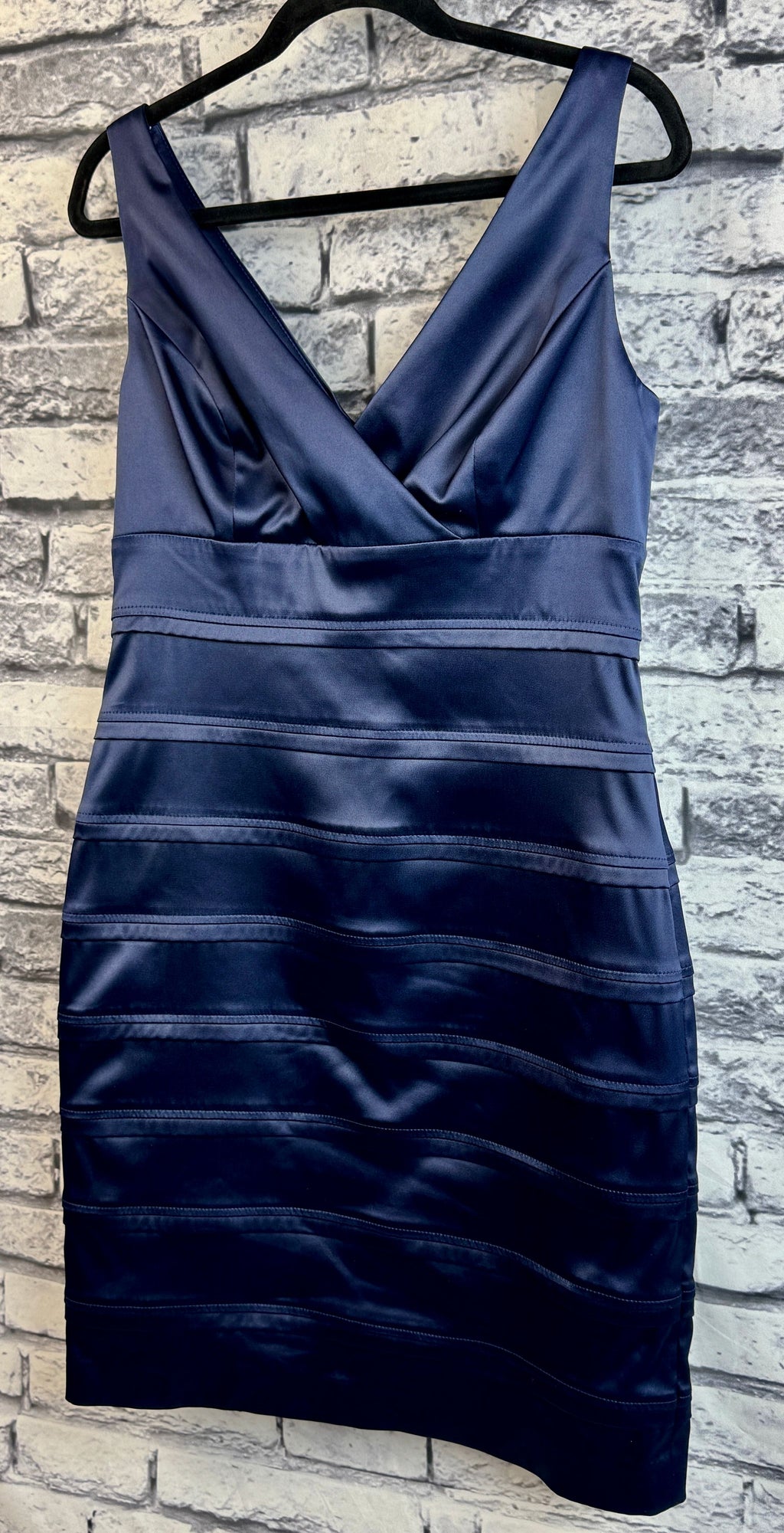 American Living Navy Satin Dress - Image 3