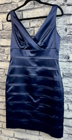 American Living Navy Satin Dress - Image 3