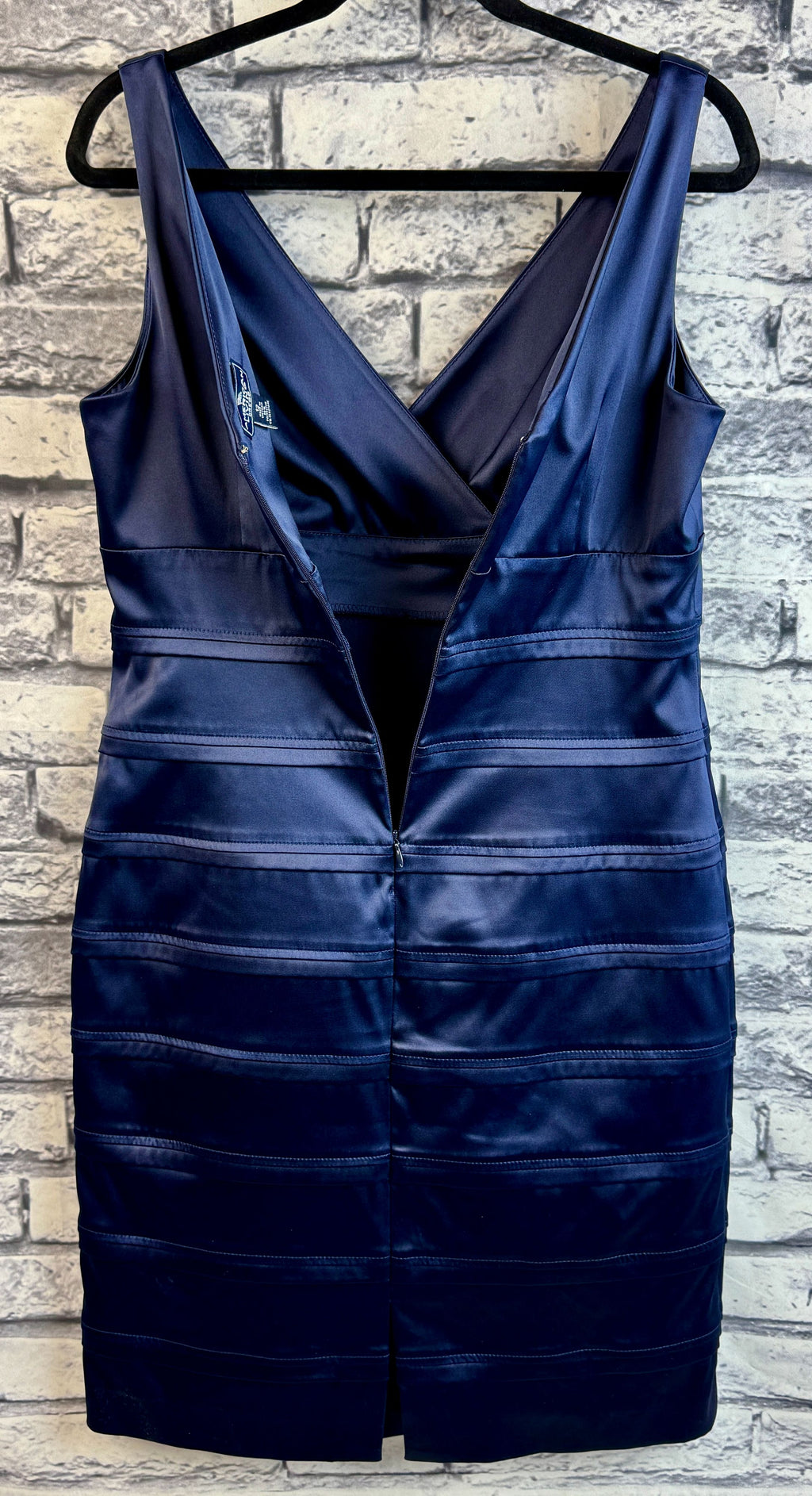 American Living Navy Satin Dress - Image 6