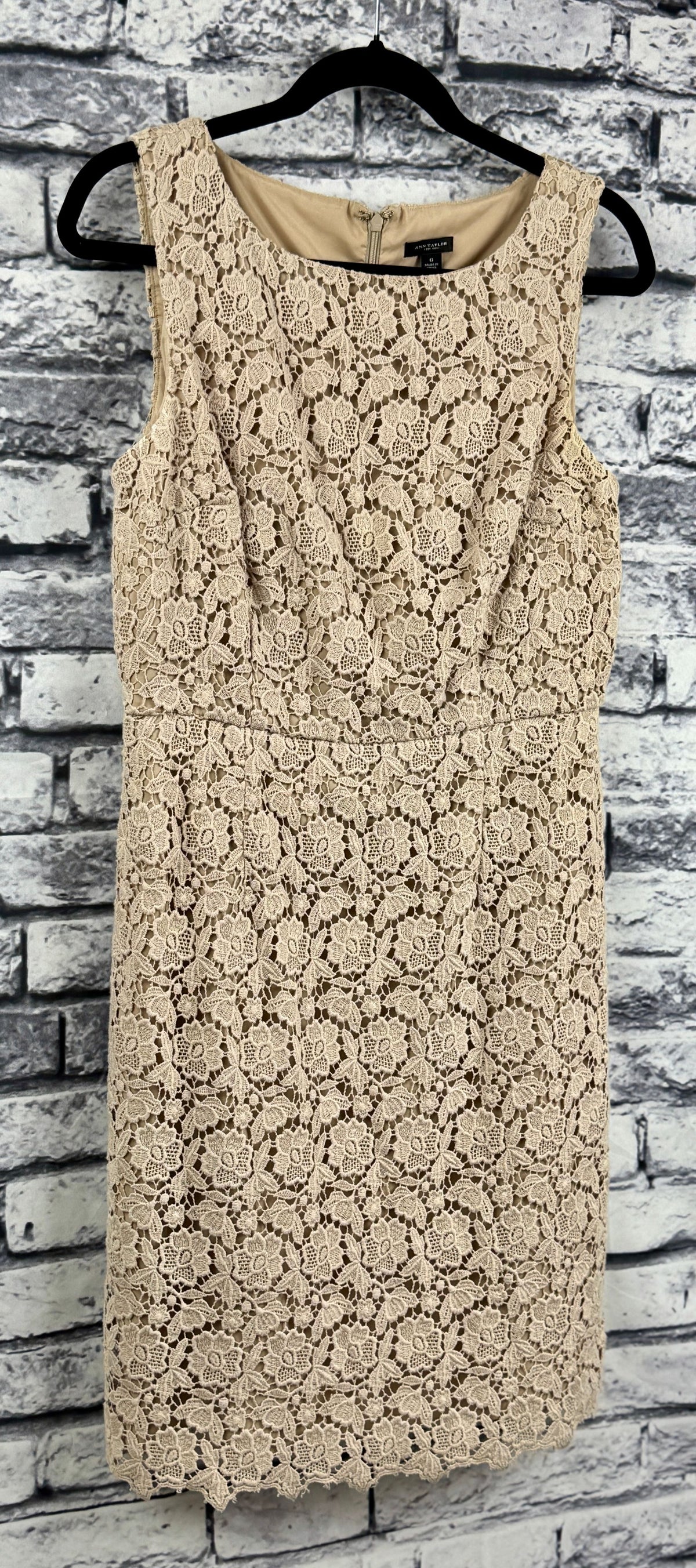 Ann Taylor Beige Lace Dress - Image 2