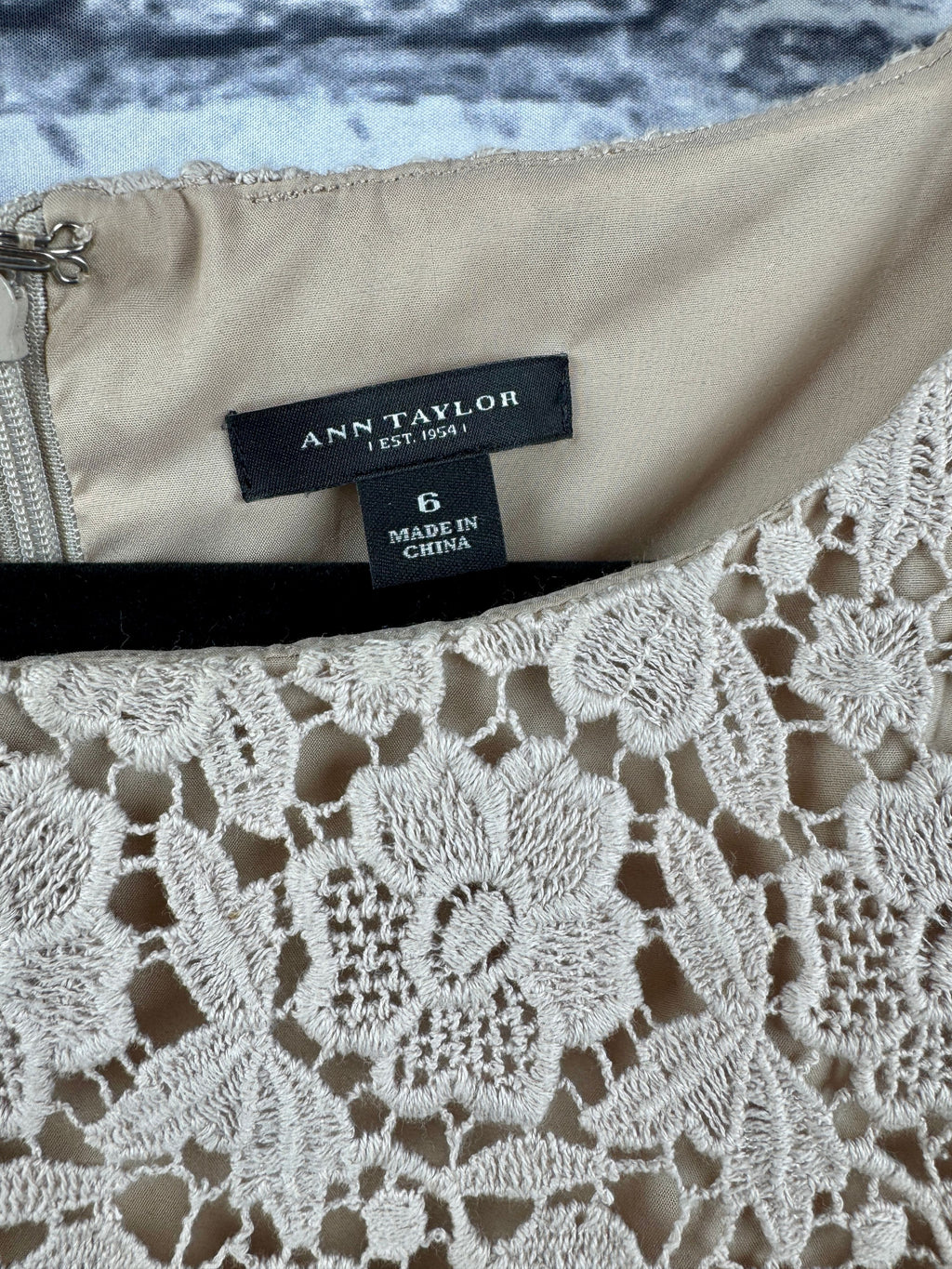 Ann Taylor Beige Lace Dress - Image 3