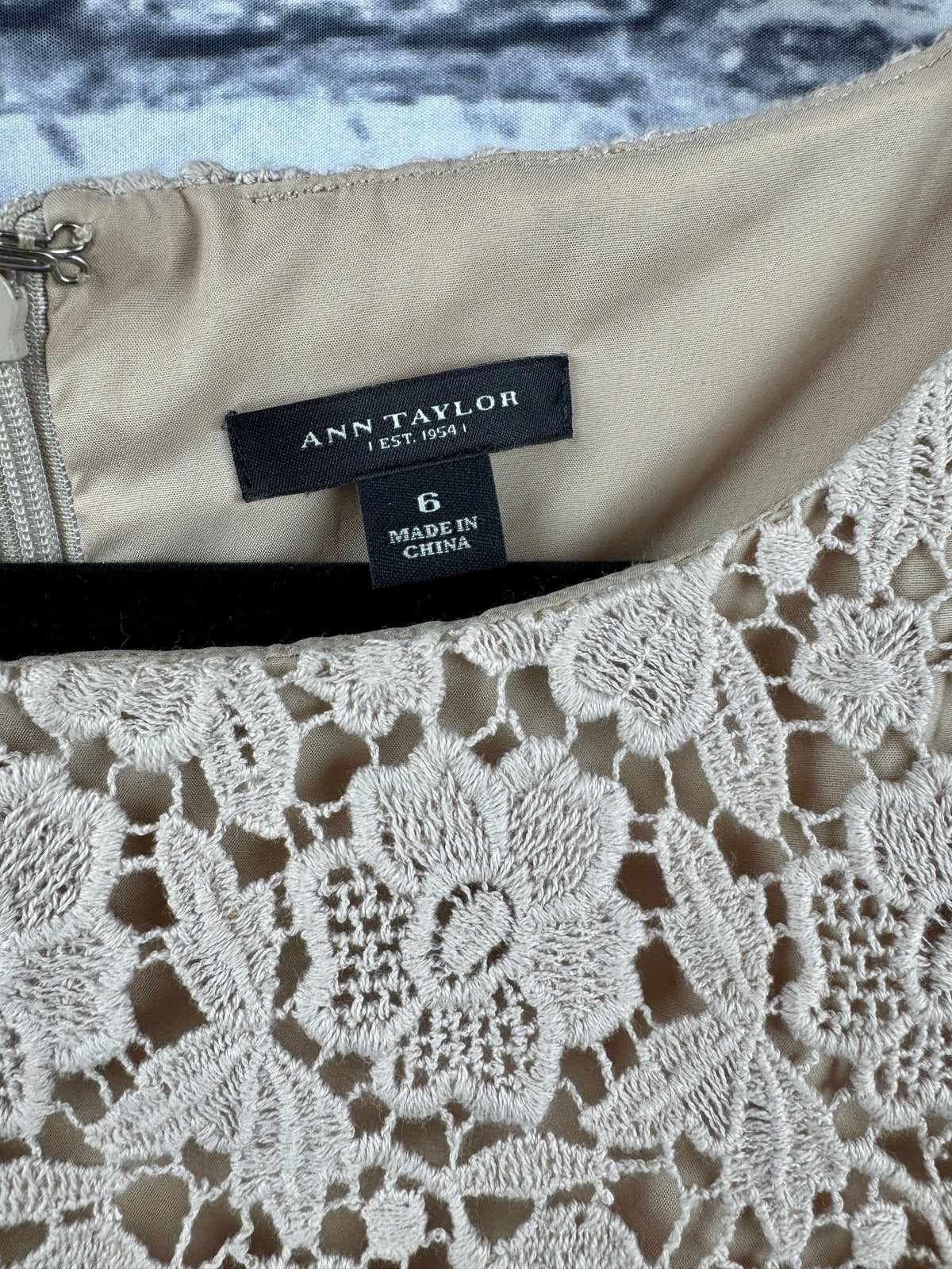 Ann Taylor Beige Lace Dress - Image 3