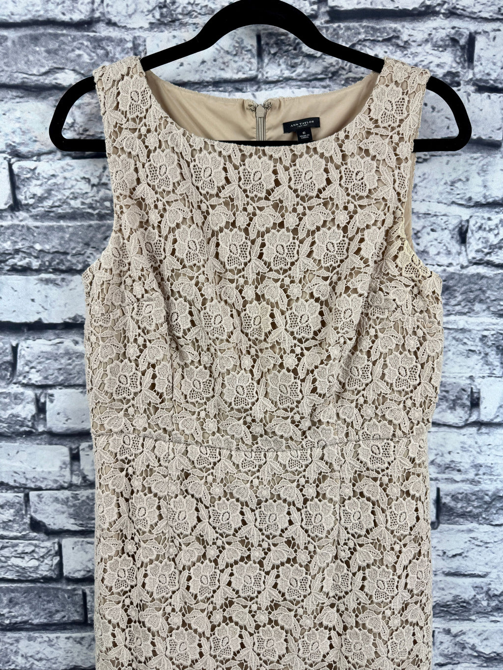 Ann Taylor Beige Lace Dress - Image 4