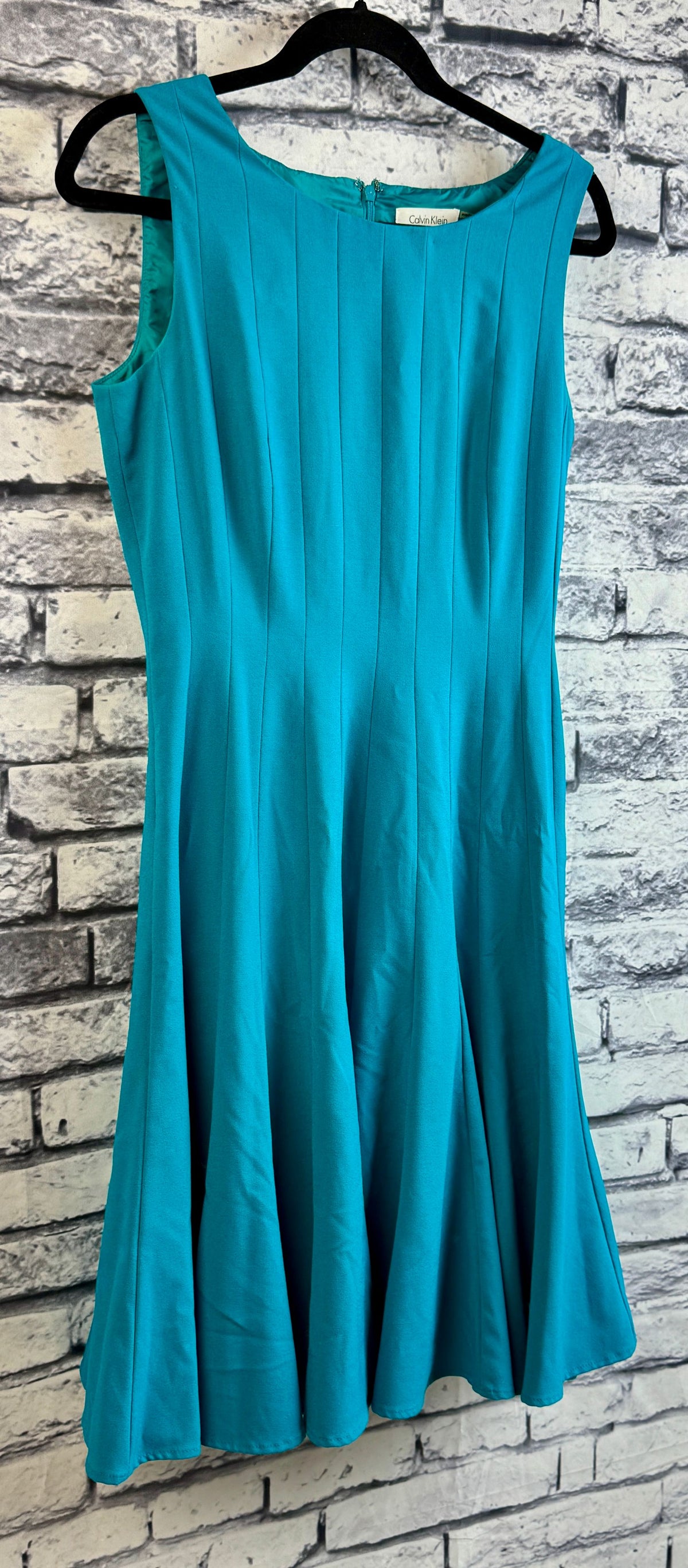 Calvin Klein Teal Pleated Dress - Image 2