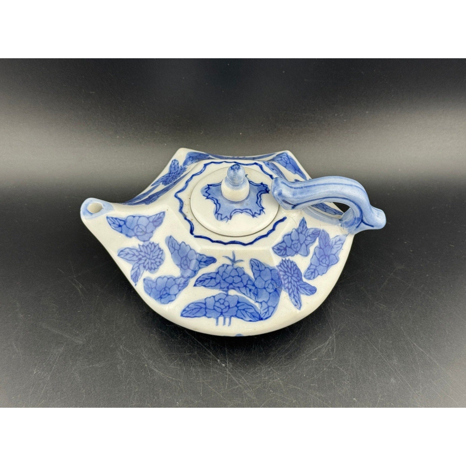 Vintage Miniature Hexagon Shaped Teapot