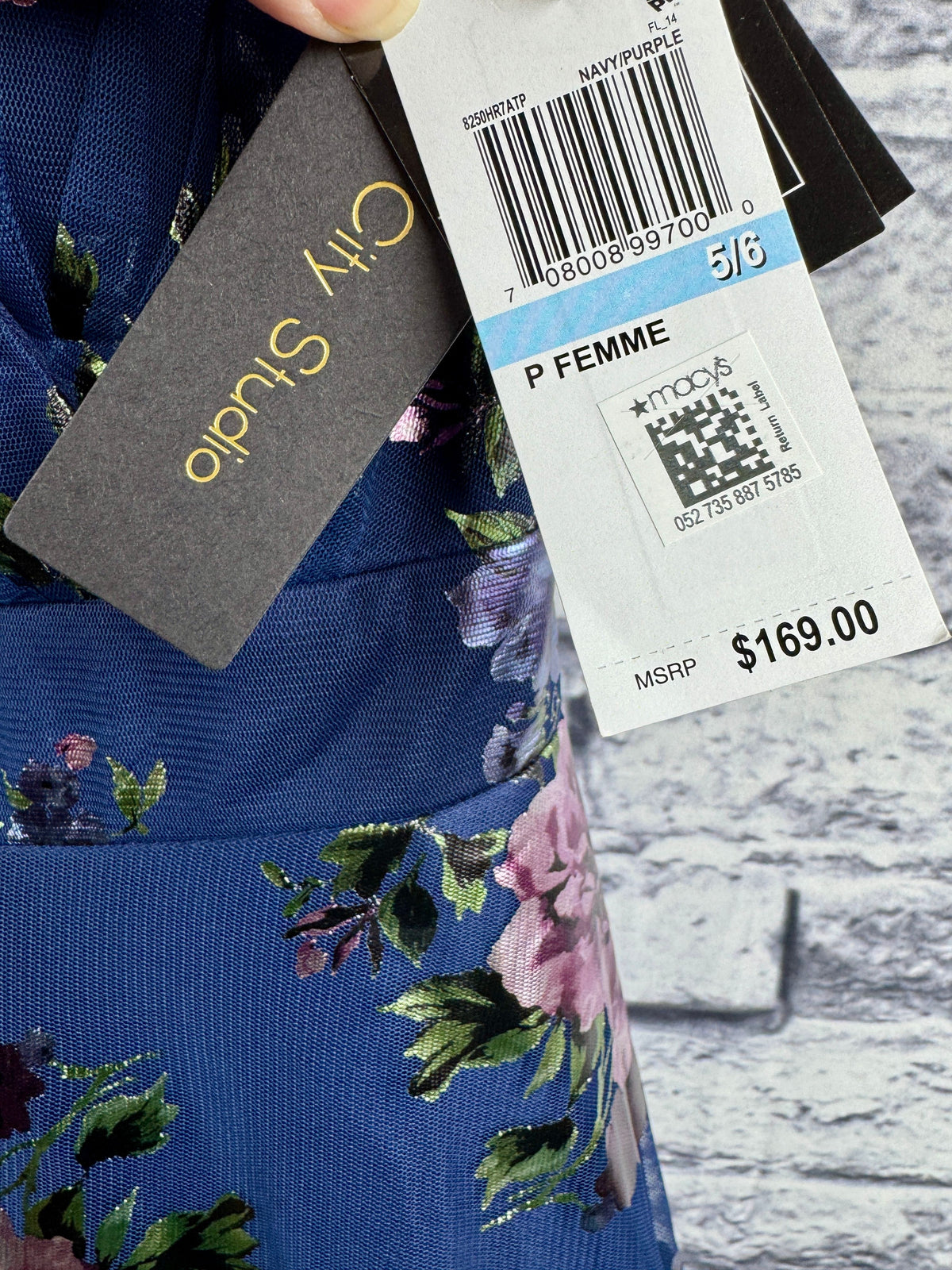 City Studio Navy & Pink Floral Dress, NWT - Image 4