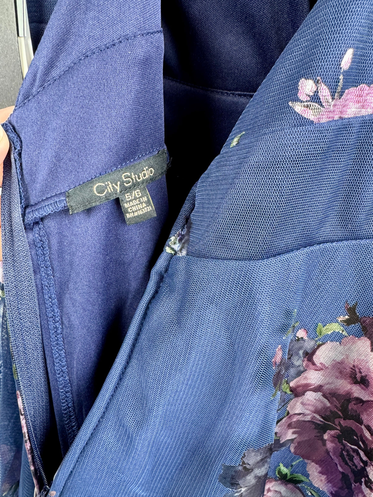 City Studio Navy & Pink Floral Dress, NWT - Image 7