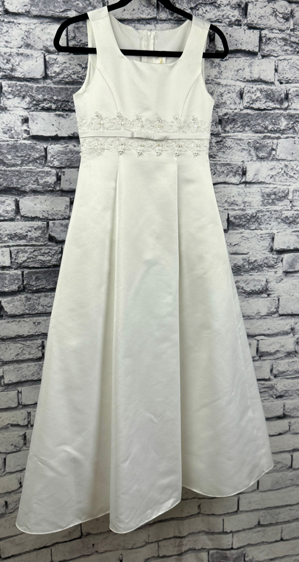 David's Bridal White Flower Girl Dress - Image 2
