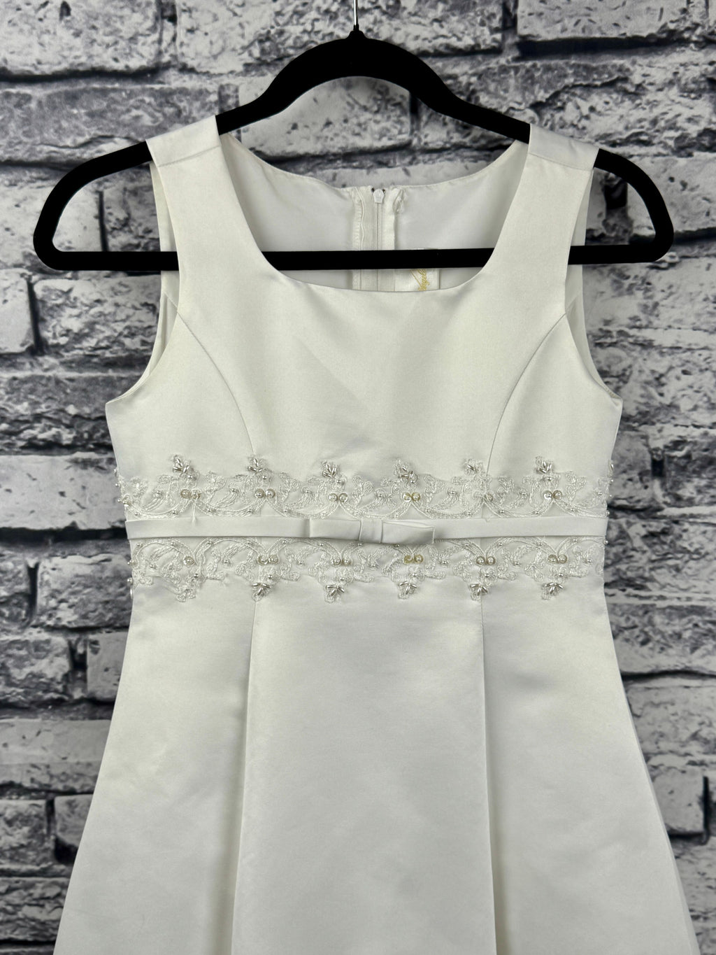 David's Bridal White Flower Girl Dress - Image 3