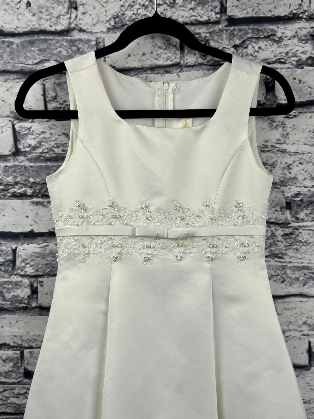 David's Bridal White Flower Girl Dress - Image 3