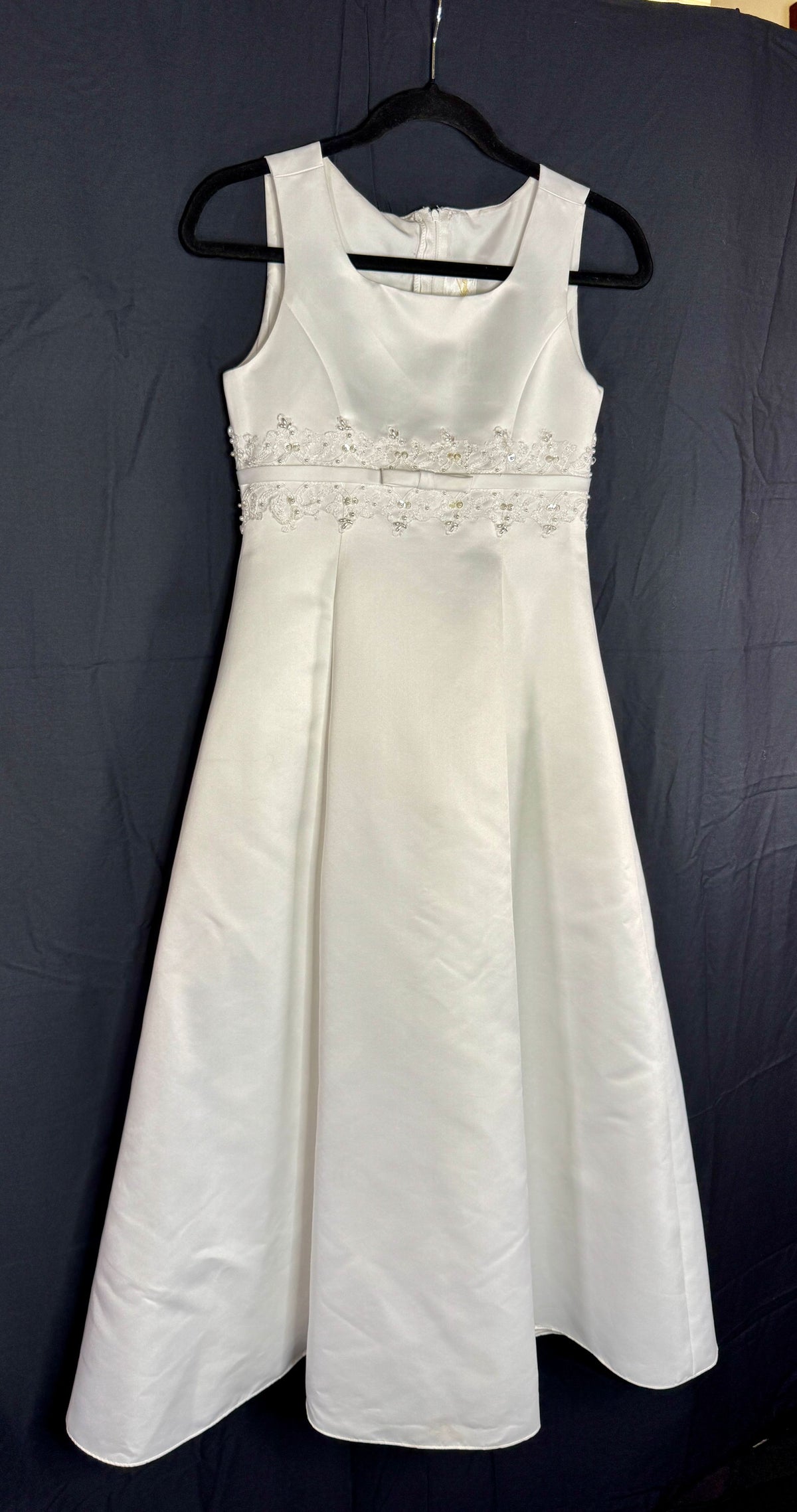 David's Bridal White Flower Girl Dress - Image 3
