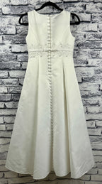 David's Bridal White Flower Girl Dress - Image 4