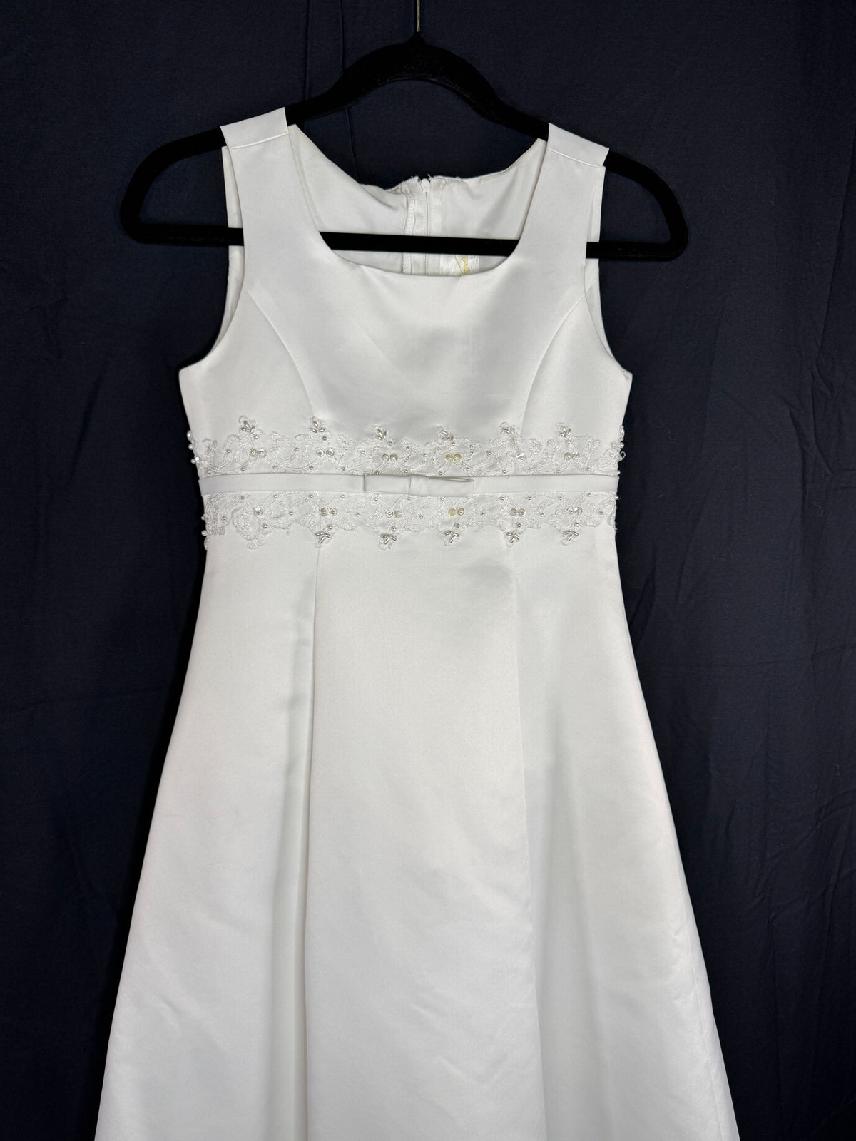 David's Bridal White Flower Girl Dress - Image 4