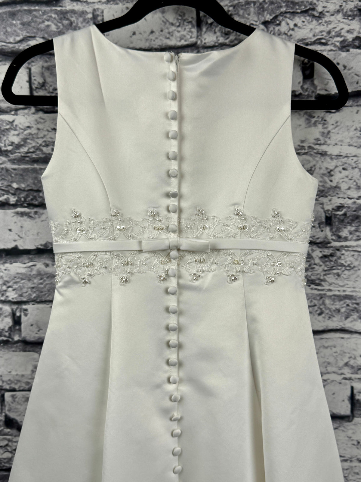 David's Bridal White Flower Girl Dress - Image 5