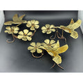 3-Piece Brass Hummingbird Wall Hangers