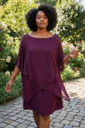DJ-JAZ Burgundy Cape Dress - Image 1