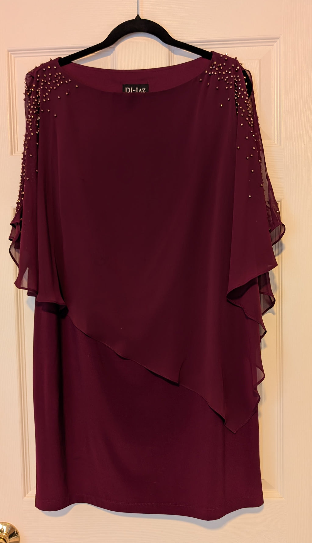 DJ-JAZ Burgundy Cape Dress - Image 2