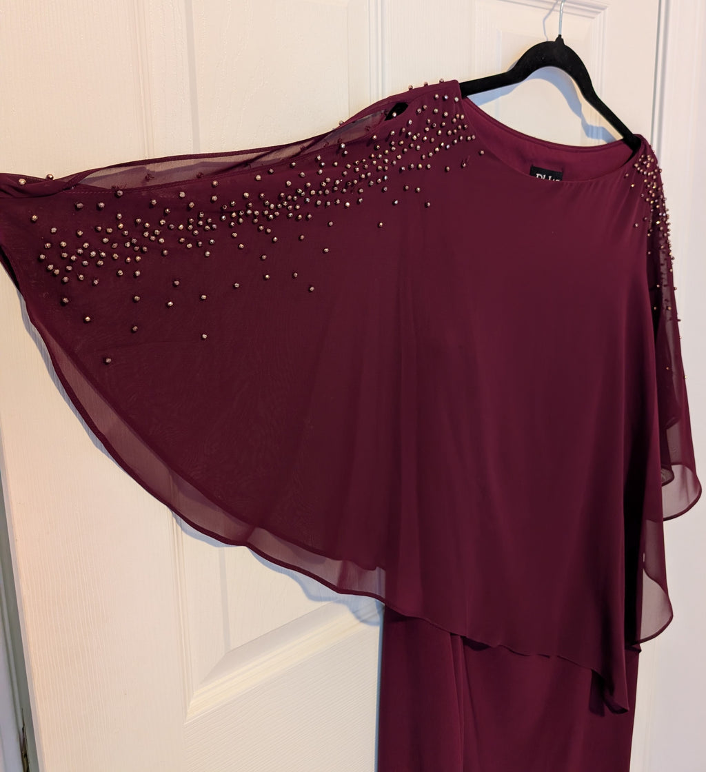 DJ-JAZ Burgundy Cape Dress - Image 5