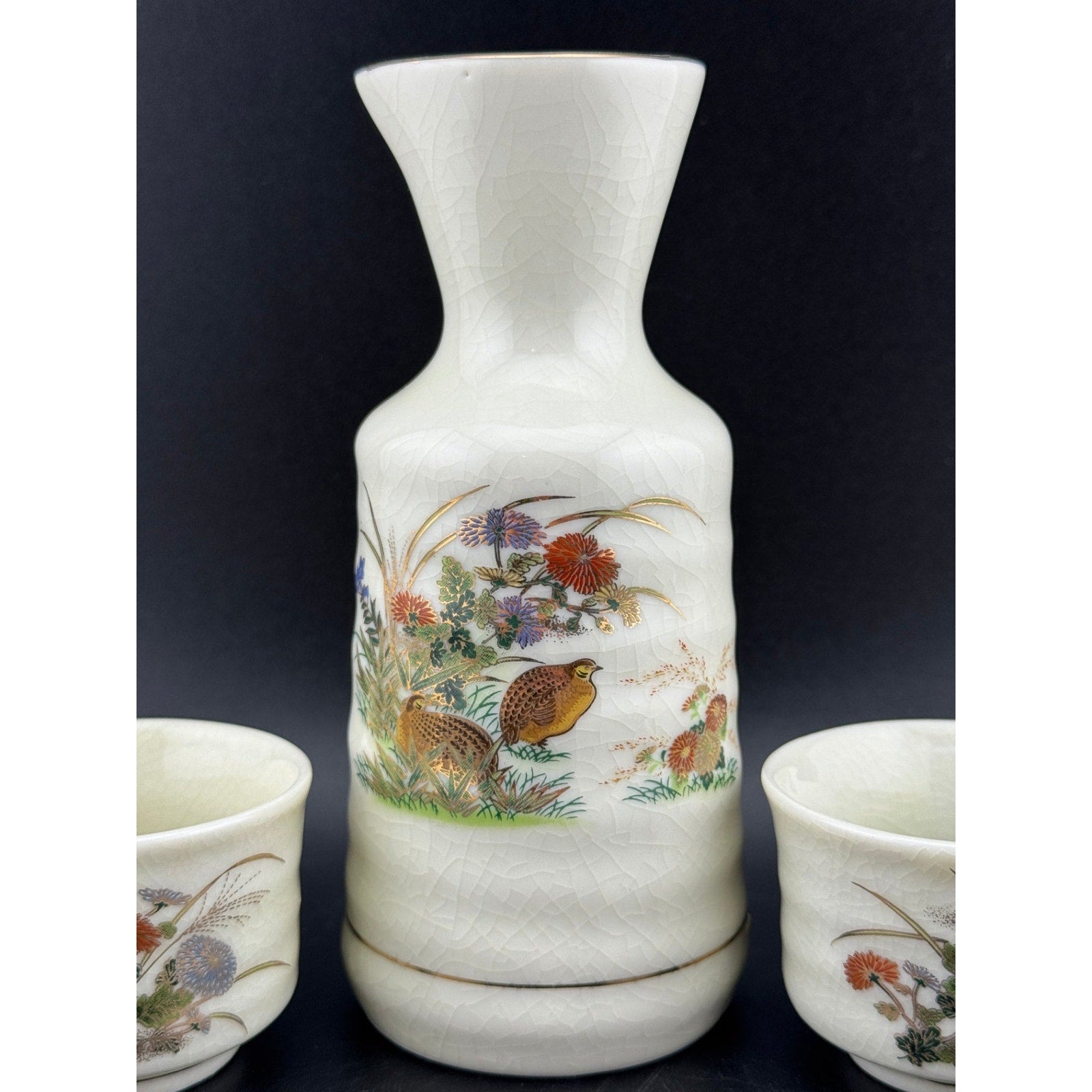 Vintage OMC Sake Set, Guilded Grouse
