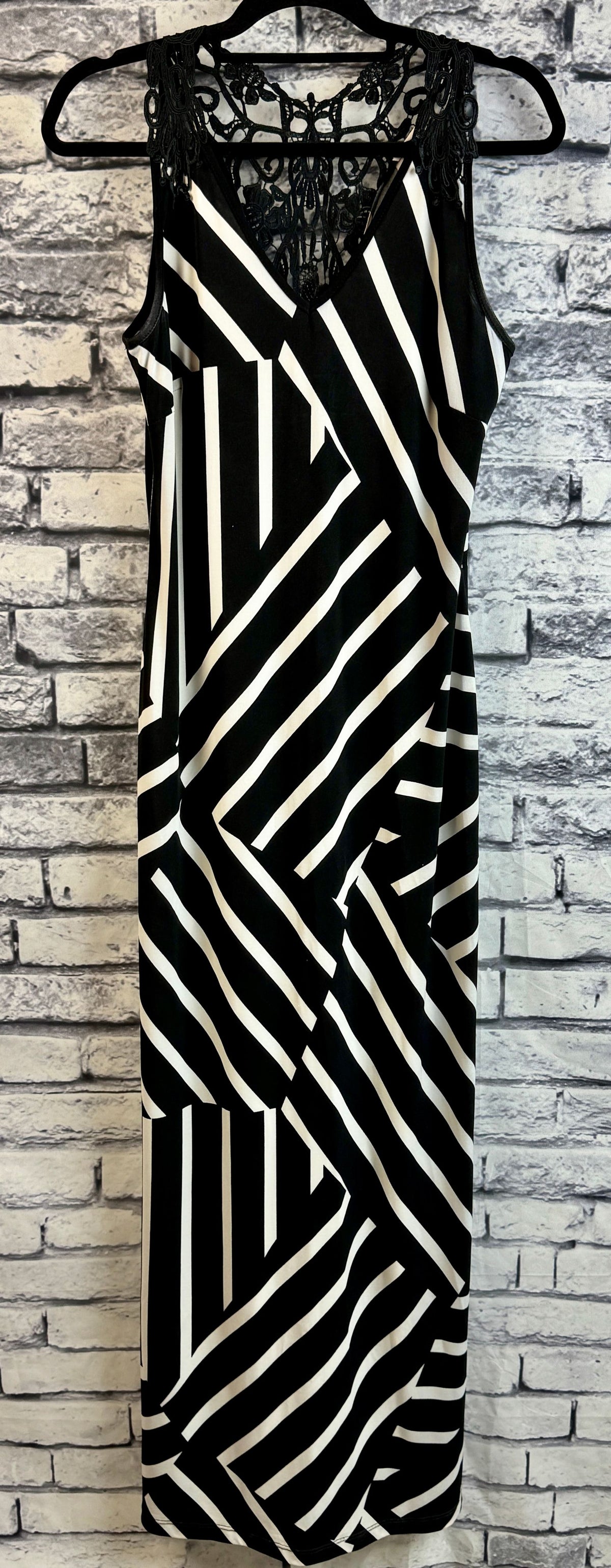Frank Lyman Black & White Stripe Dress - Image 1