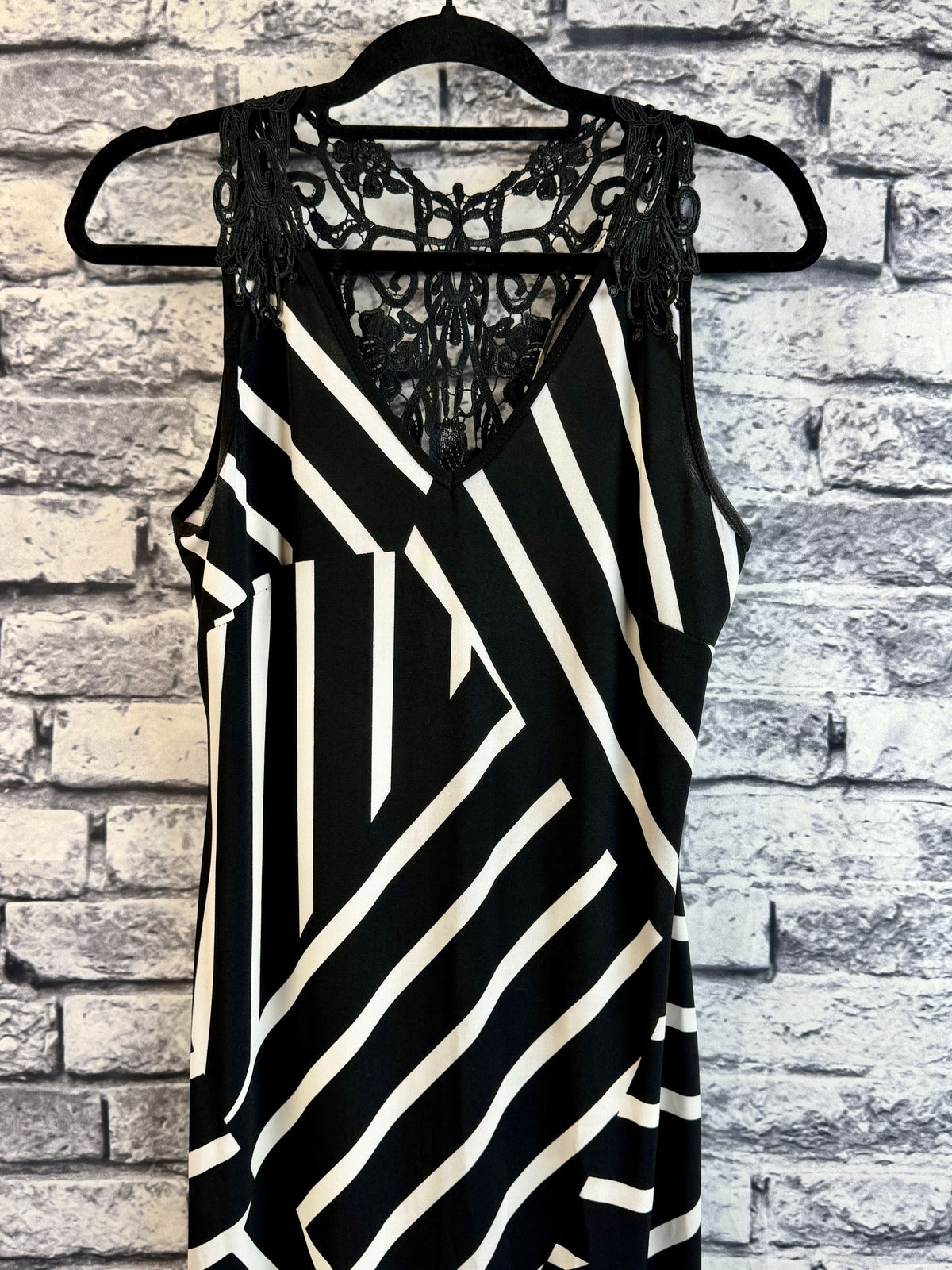 Frank Lyman Black & White Stripe Dress - Image 4